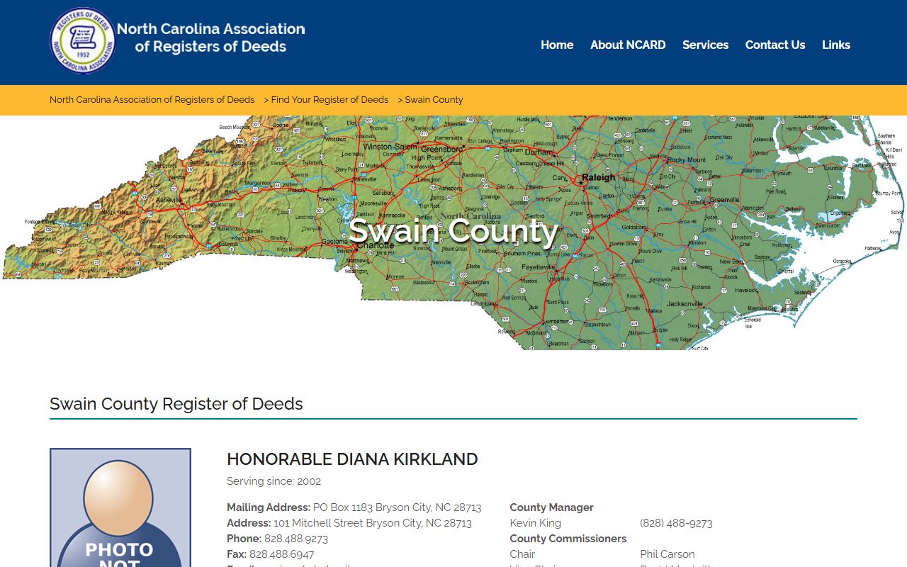 Swain County Clerk of Superior Court and Register of Deeds office distinction