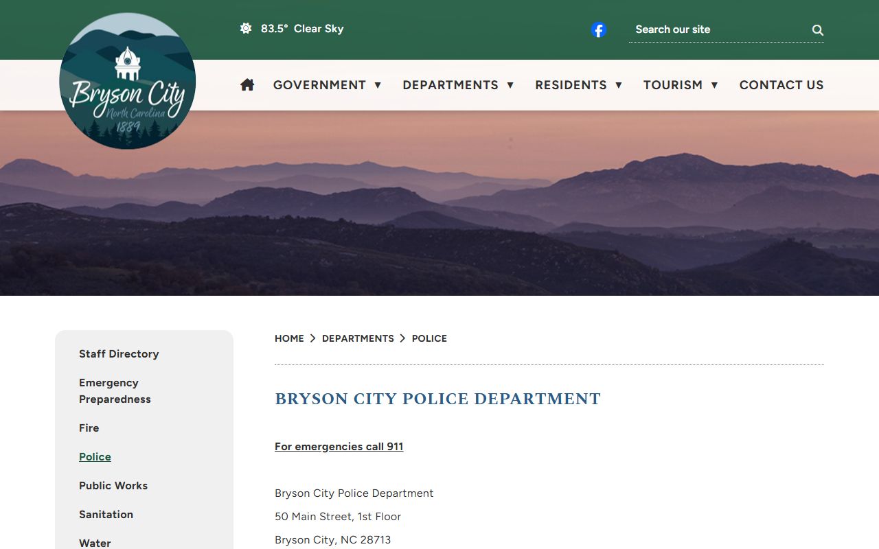 Swain County arrest records Bryson City Police Department