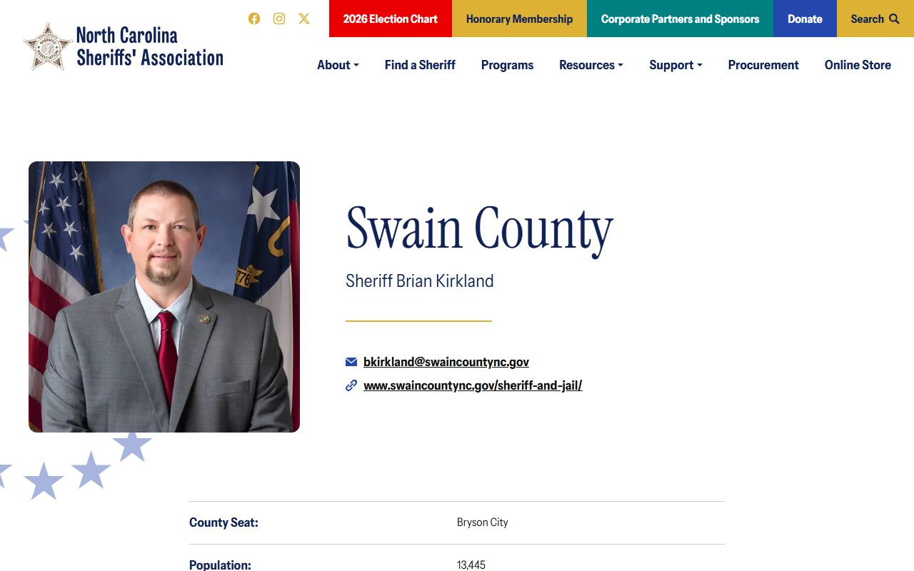 Swain County arrest records sheriff association profile