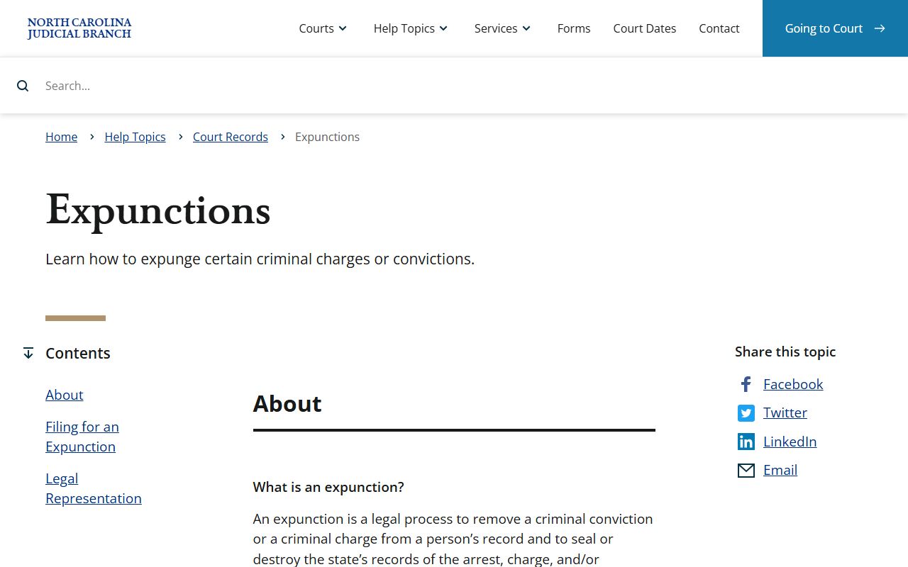 Swain County criminal court records expunction help topic