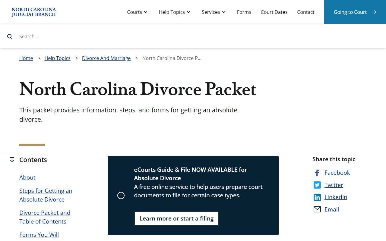 Swain County divorce records North Carolina divorce packet