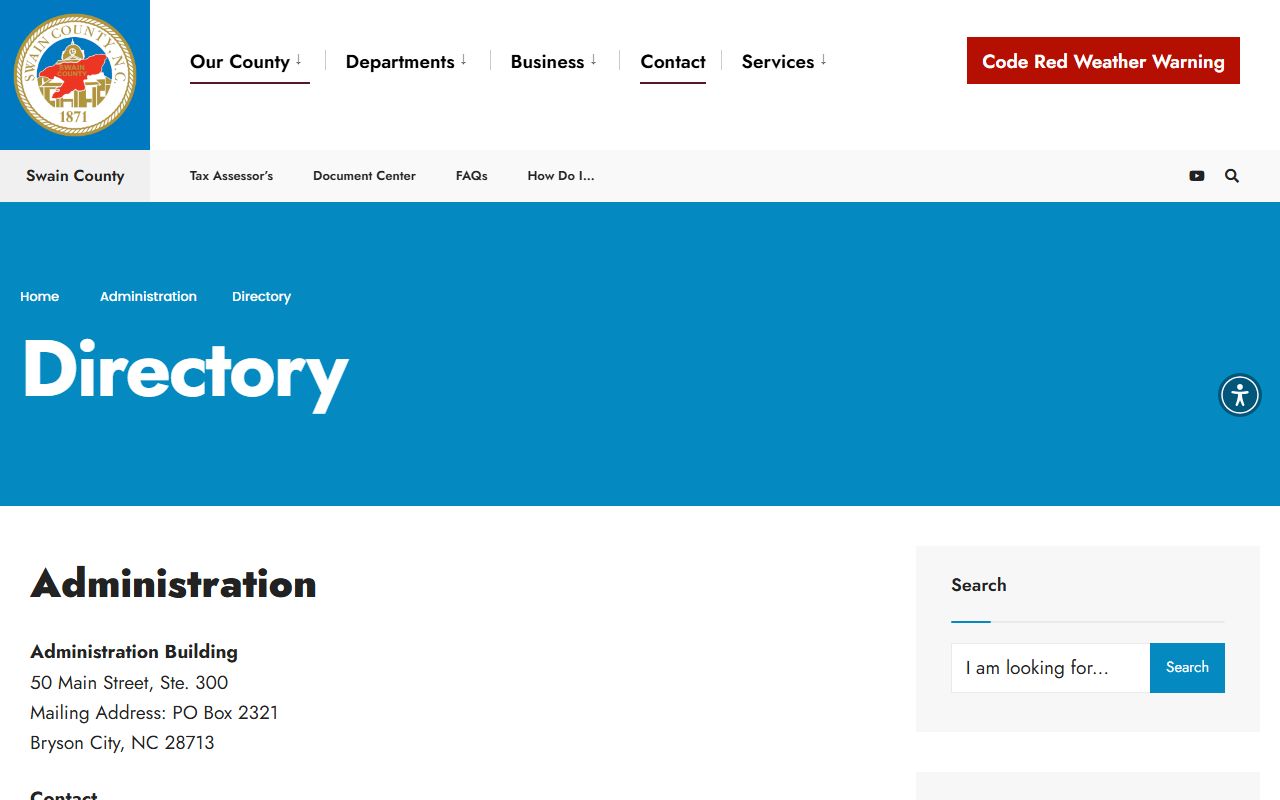 Swain County court records administration directory