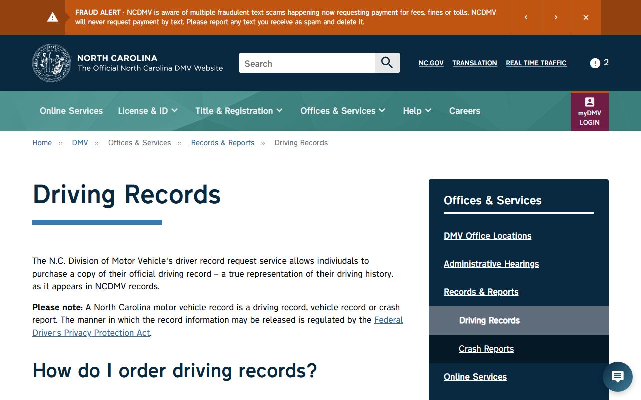 Swain County traffic court records NCDMV driving records